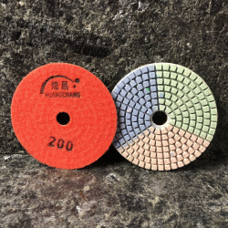 Алмазные полировальные круги трёхцветные 100мм №200 (АГШК, черепашки, для камня, гранит, керамогранит)